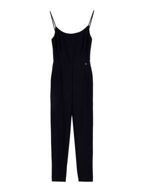 Chanel  Black Bodycon  CC Button Jumpsuit