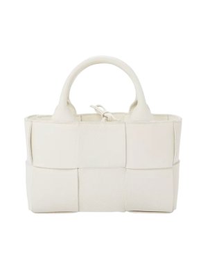 Bottega Veneta Cream Intrecciato Candy Arco Tote Bag