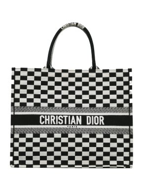 Dior Black and White Check Large  Book Tote