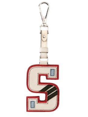 Prada Cream Leather Alphabet 'S' Key Ring