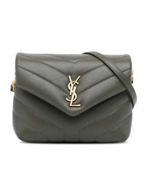 Saint Laurent Khaki Toy LouLou Crossbody Bag