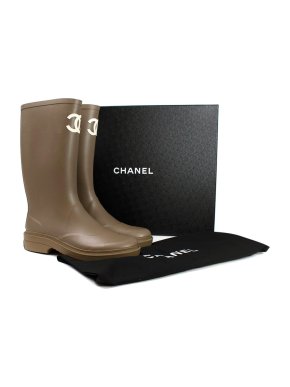 Chanel '22 Dark Beige Rubber Rain Boots