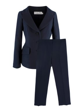Dior Navy Portrait Collar Jacket & Tailored Trousers