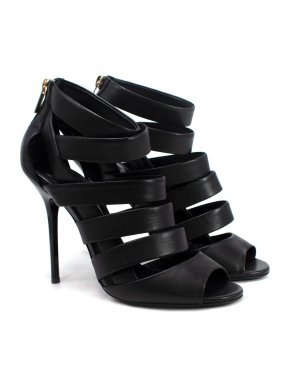 Jimmy Choo Black Duran Strappy Cage Bootie