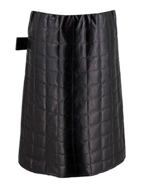 Bottega Veneta Black Leather Quilted Skirt