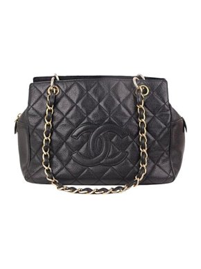 Chanel Black Petite Caviar Leather Timeless Shopping Tote