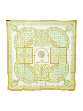 Hermes Yellow 'Ciels Byzantins' Silk Scarf