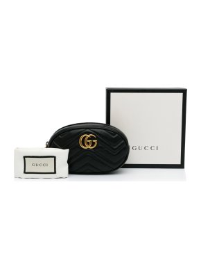 Gucci Black Marmont Matelasse Belt Bag