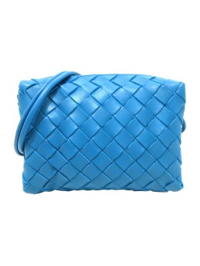 Bottega Veneta Blue Intrecciato Mini Loop Bag