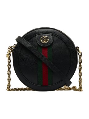 Gucci Mini Round Ophidia Leather Crossbody Bag