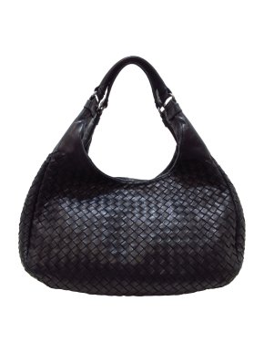 Bottega Veneta Black Medium Intrecciato Campana Shoulder Bag
