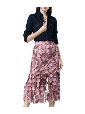 Loewe Pink Cut-Out Circle Midi Skirt
