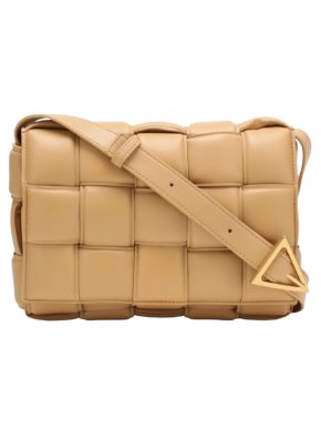 Bottega Veneta Almond Intrecciato Leather  Padded Cassette Bag