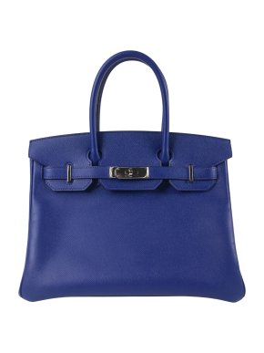 Hermes Birkin 30 Retourne in Blue Royal Epsom Leather with Palladium Hardware