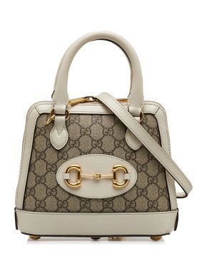 Gucci Cream Mini Horsebit 1955 Top Handle Bag