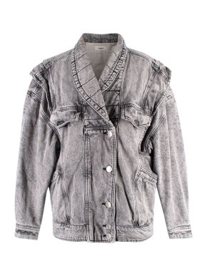 Isabel Marant Etoile Veronica Faded Wash Padded Denim Jacket