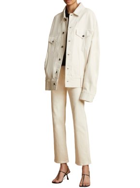 Khaite Vivian Ivory Denim Straight Leg Jeans