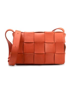 Bottega Veneta Orange Medium Leather Cassette Cross-Body Bag