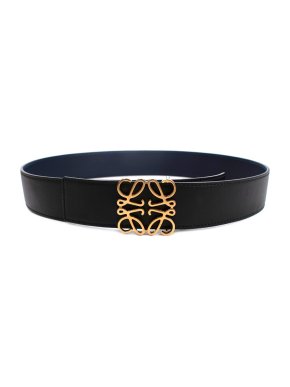 Loewe Black and Navy Reversible Anagram Belt - Size 80