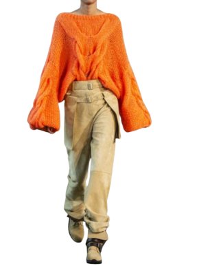 Loewe Orange Bell-Sleeve Mohair Jumper