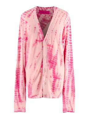 The Elder Statesman Pink Tie Dye Cardigan