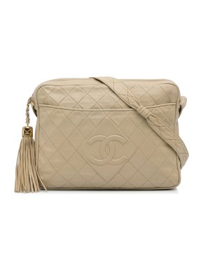 Chanel Cream Vintage CC Tassel Camera Bag