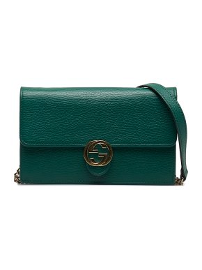 Gucci Green Interlocking G Dollar Wallet on Chain