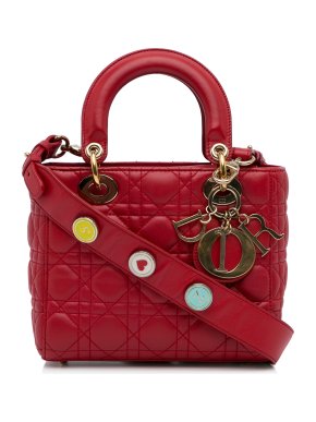 Chanel Red Small Cannage Leather  Lady Dior My ABCDior
