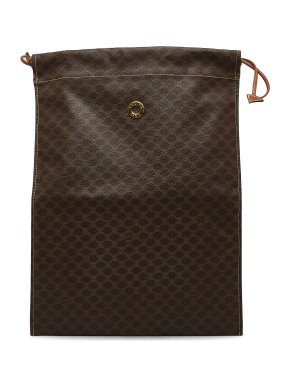 Celine Coated Canvas Macadam Drawstring Pouch