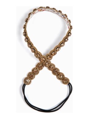 Deepa Gurnani Gold Crystal Hairband
