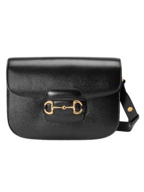 Gucci Black Leather 1955 Horsebit Shoulder Bag