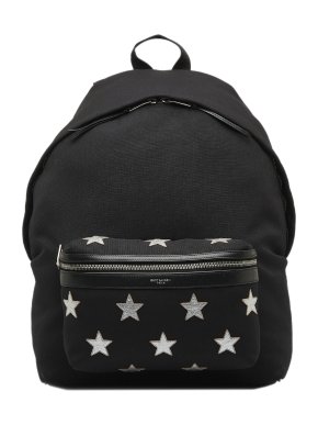 Saint Laurent Black Canvas Star City Backpack