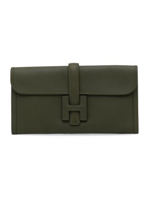 Hermes Green Leather Swift Jige Elan 29