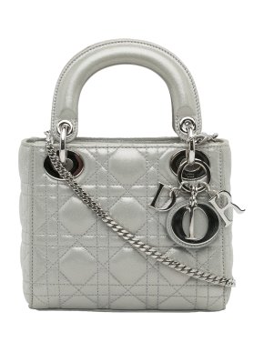 Dior Metallic Silver Mini Lady Dior