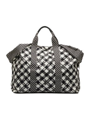 Chanel Black & White Gingham XXL Tote