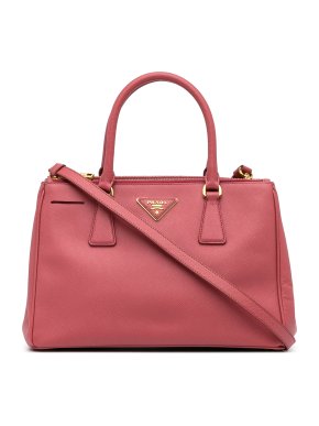 Prada Pink Saffiano Lux Galleria Double Zip Bag