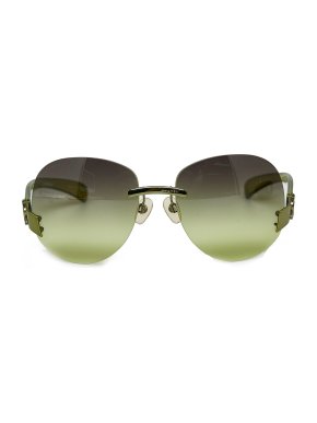 Chanel Green Interlocking CC Logo Sunglasses