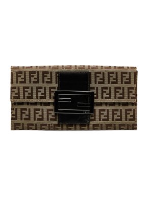 Fendi Zucchino Monogram Canvas Continental Wallet
