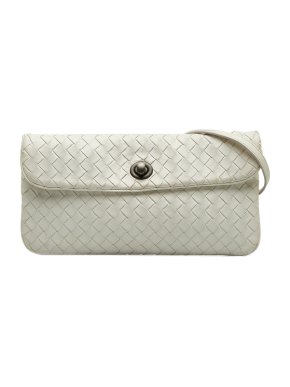 Bottega Veneta White Intrecciato Crossbody Bag