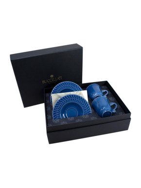 Buccellati Ginori Set of Two Porcelain Tea Cups and Saucers