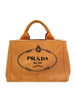 Prada Orange Canapa Logo Tote Bag