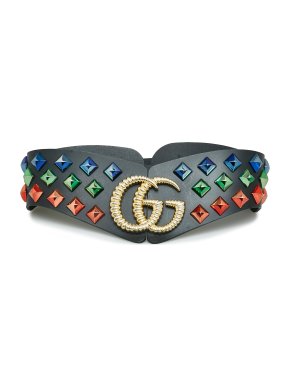 Gucci Multicolour Studded Torchon Wide Belt