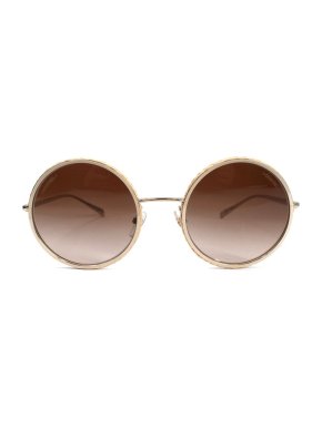 Chanel Round Raffia Braided Sunglasses