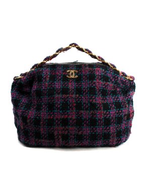 Chanel Purple & Blue Tweed Hobo Bag