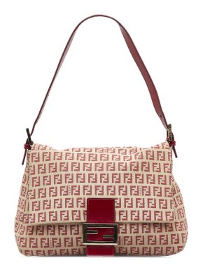 Fendi Red Zucchino Mamma Forever Shoulder Bag