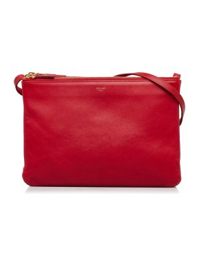 Celine Red Large Trio Crossbody Bag
