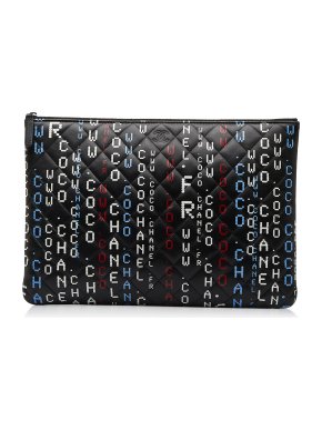 Chanel Black Data Center O Case Clutch Bag