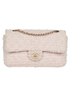 Chanel Pink Tweed Medium Single Flap Bag