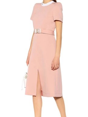 Fendi Pink Belted Midi Dress