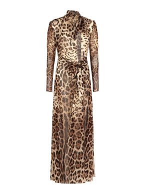 Dolce & Gabbana Leopard Print Silk Gown